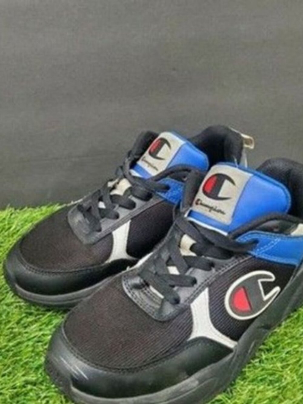Champion Black Blue Chunky Sneakers with Big C Logo Kids Size 5